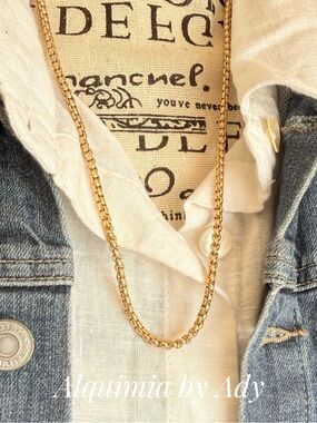 Alquimia Gold Box Link Necklace